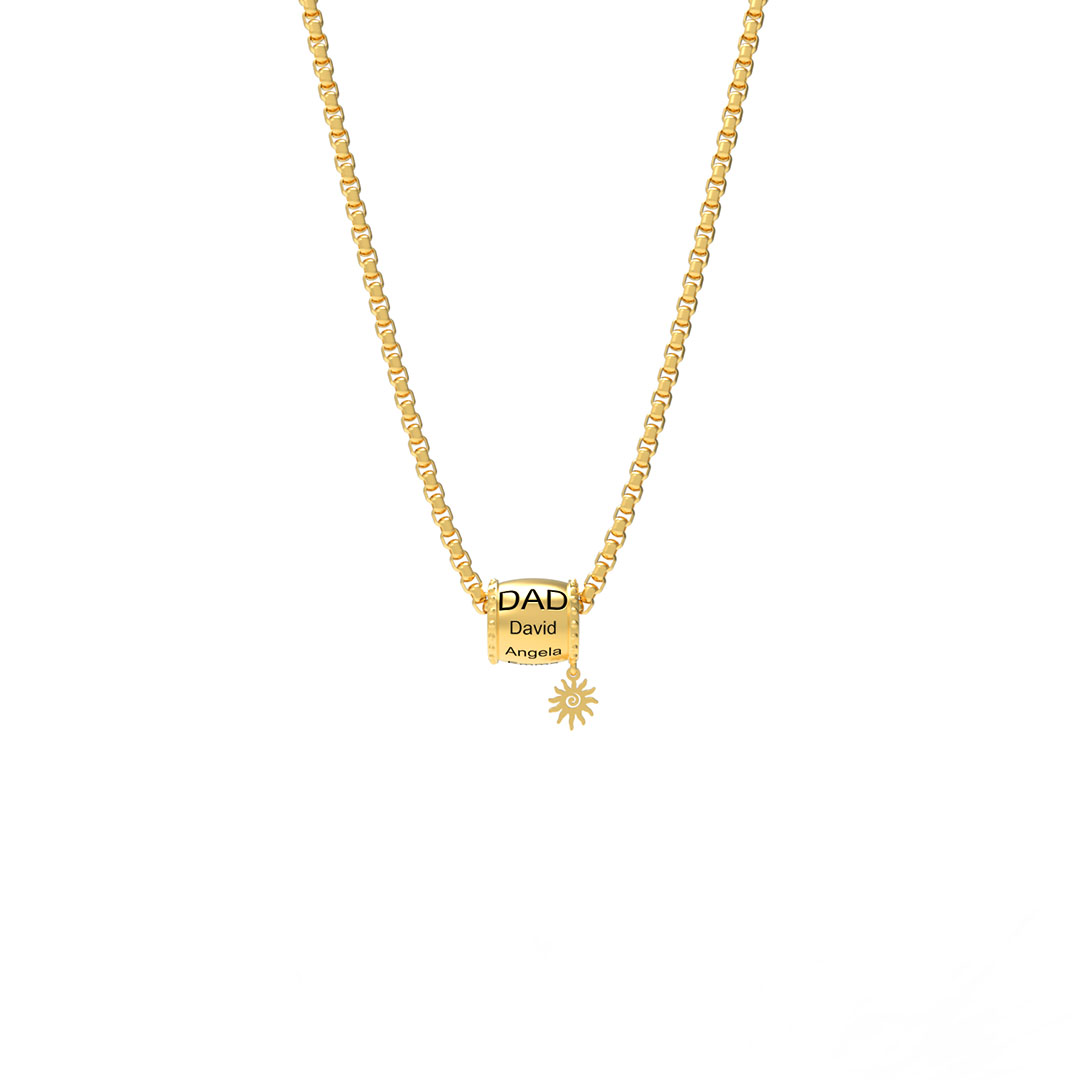 Personalized Family Name Cylinder Bead Necklace 
