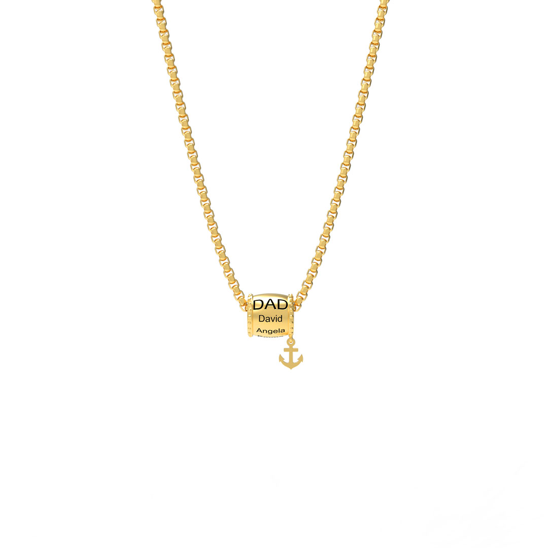 Personalized Family Name Cylinder Bead Necklace 