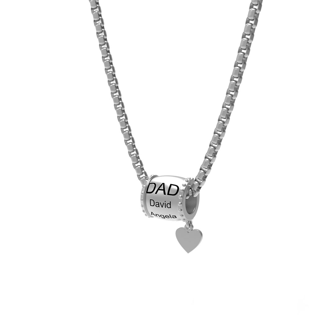 Personalized Family Name Cylinder Bead Necklace 