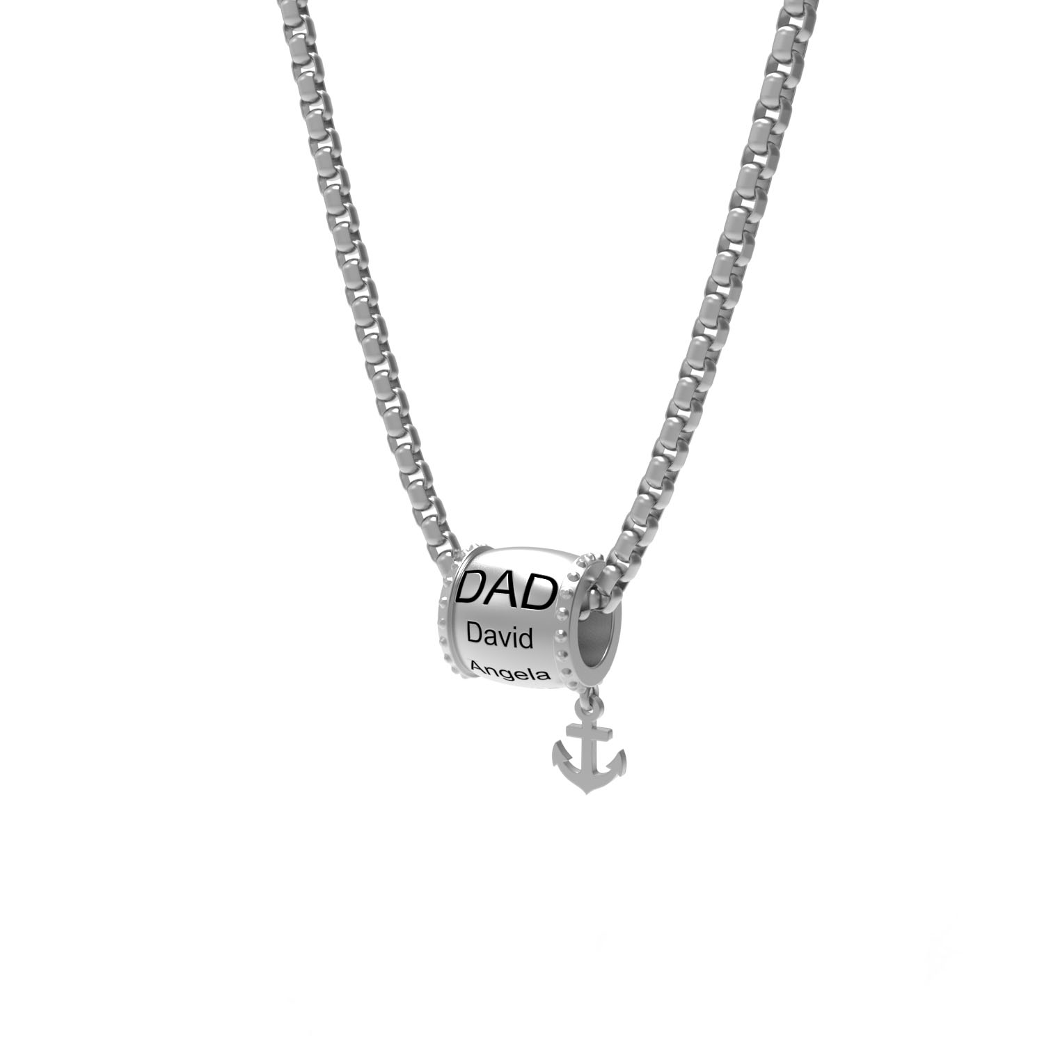 Personalized Family Name Cylinder Bead Necklace 