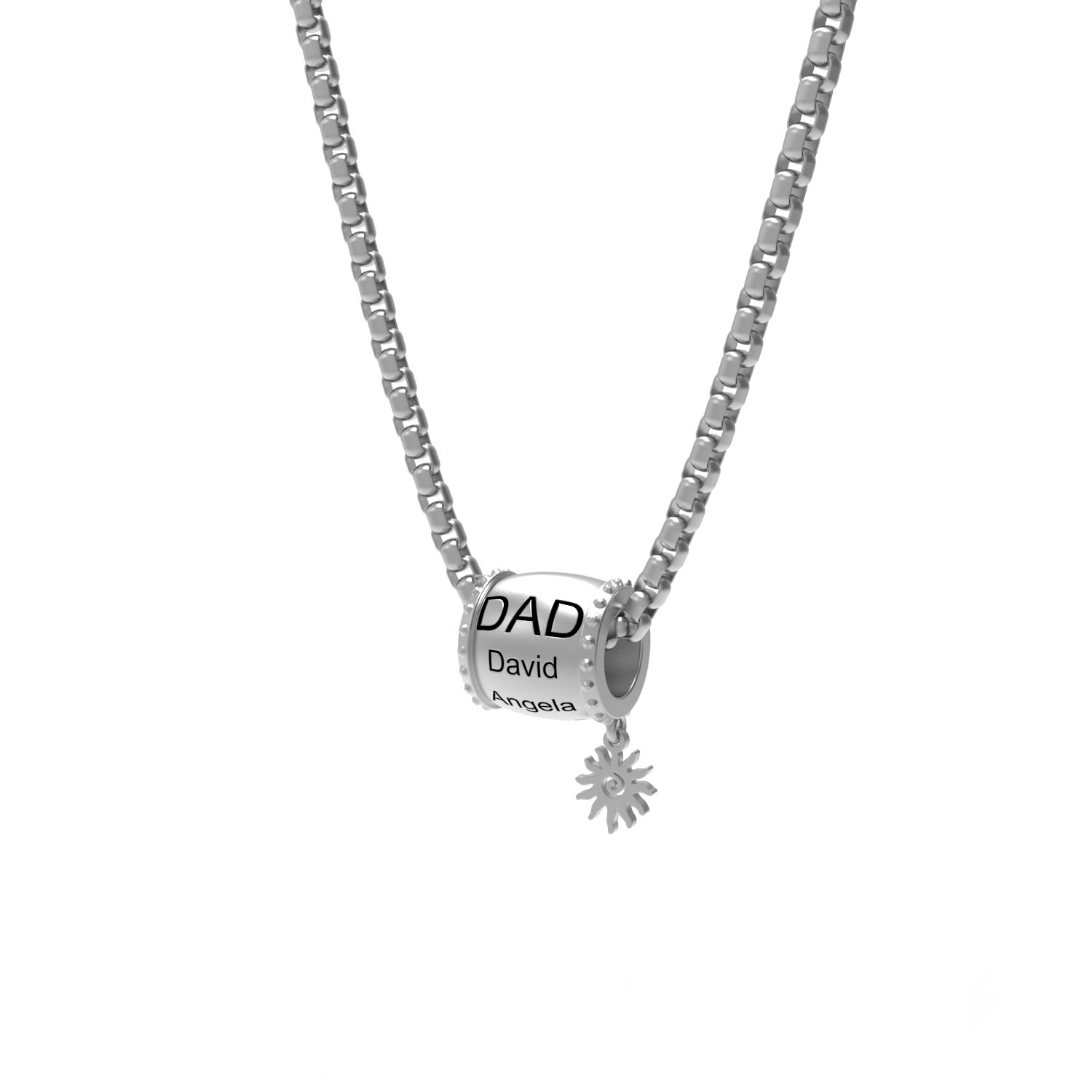 Personalized Family Name Cylinder Bead Necklace 