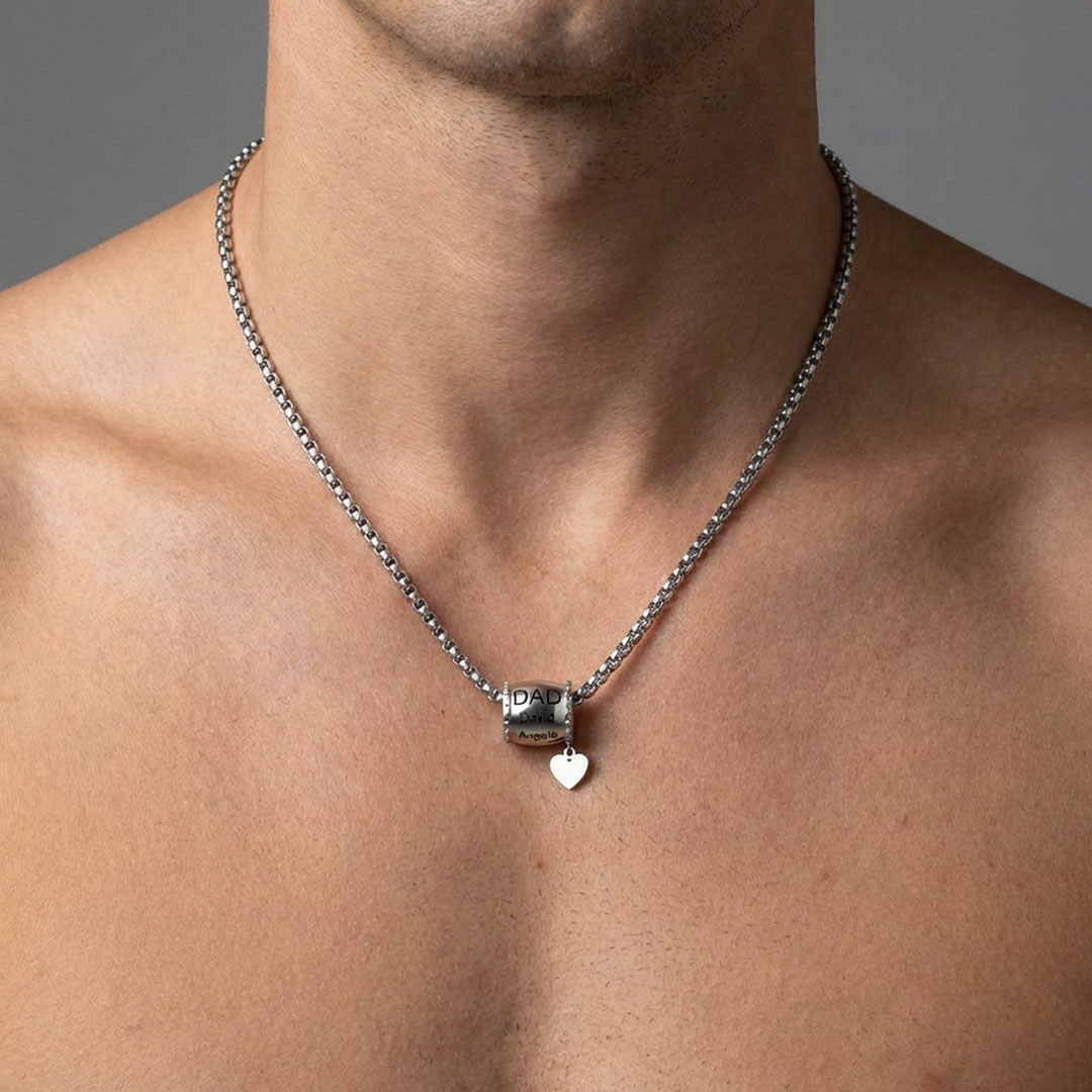 Personalized Family Name Cylinder Bead Necklace 