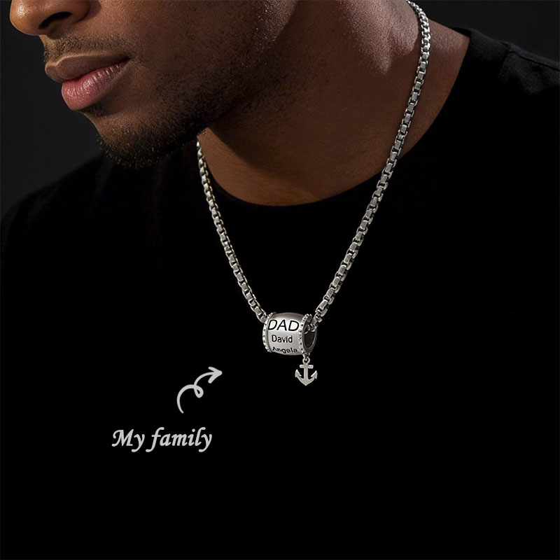 Personalized Family Name Cylinder Bead Necklace 