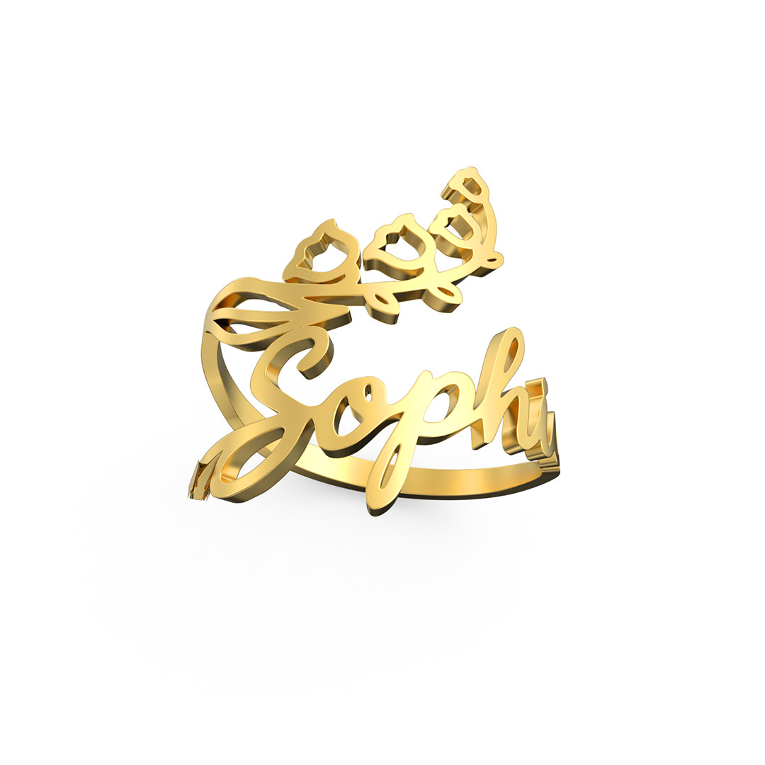 Birthday Flower Name Ring