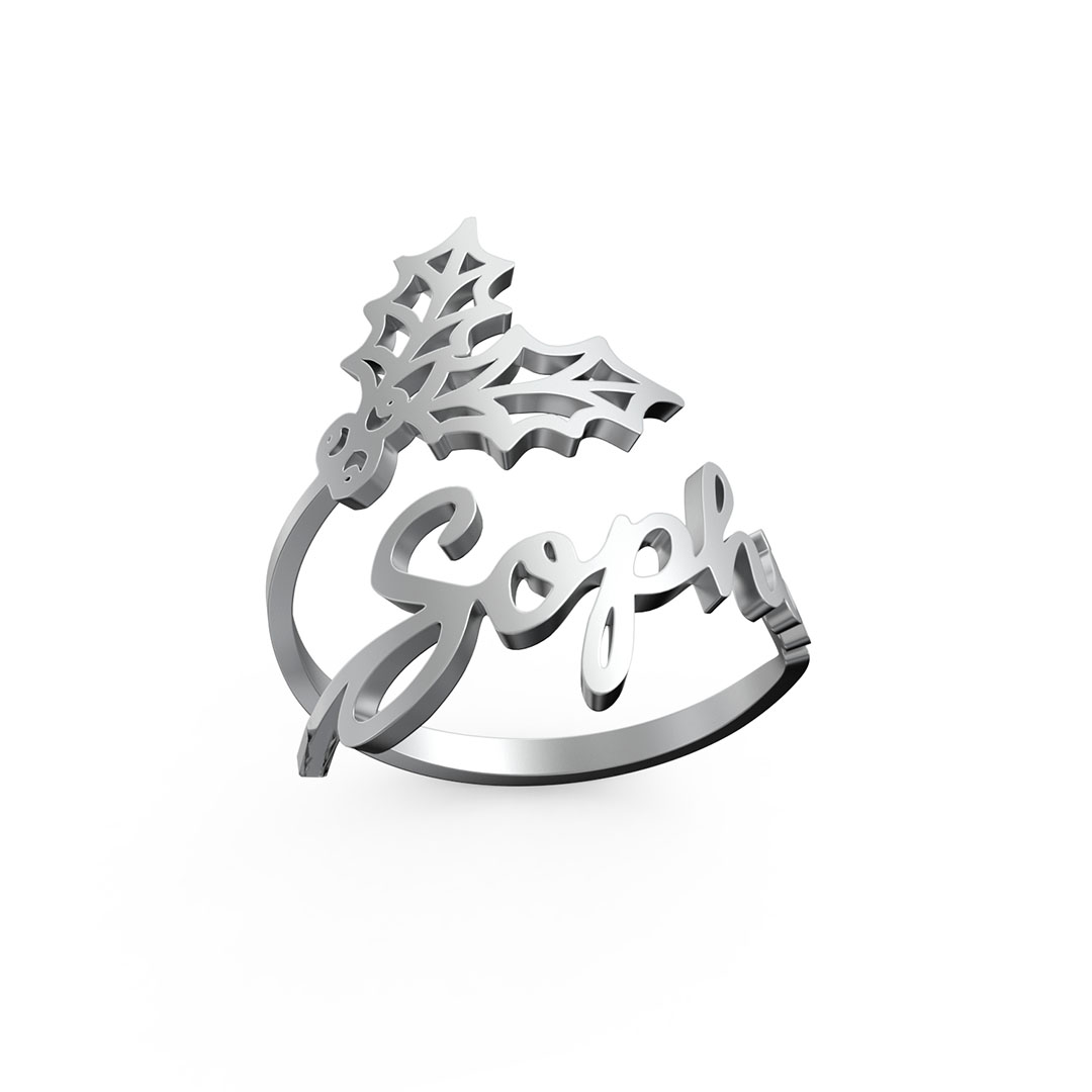 Birthday Flower Name Ring