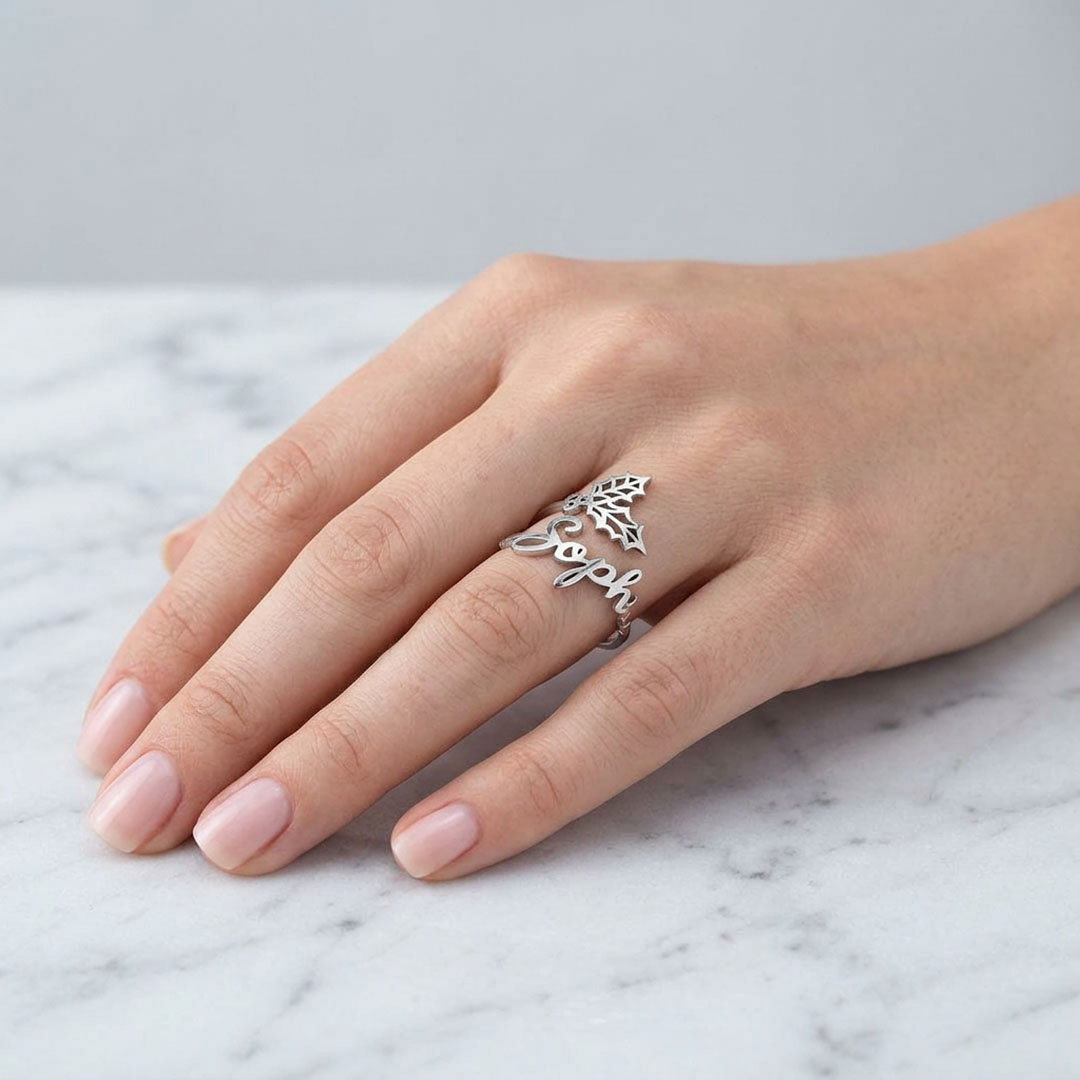 Birthday Flower Name Ring