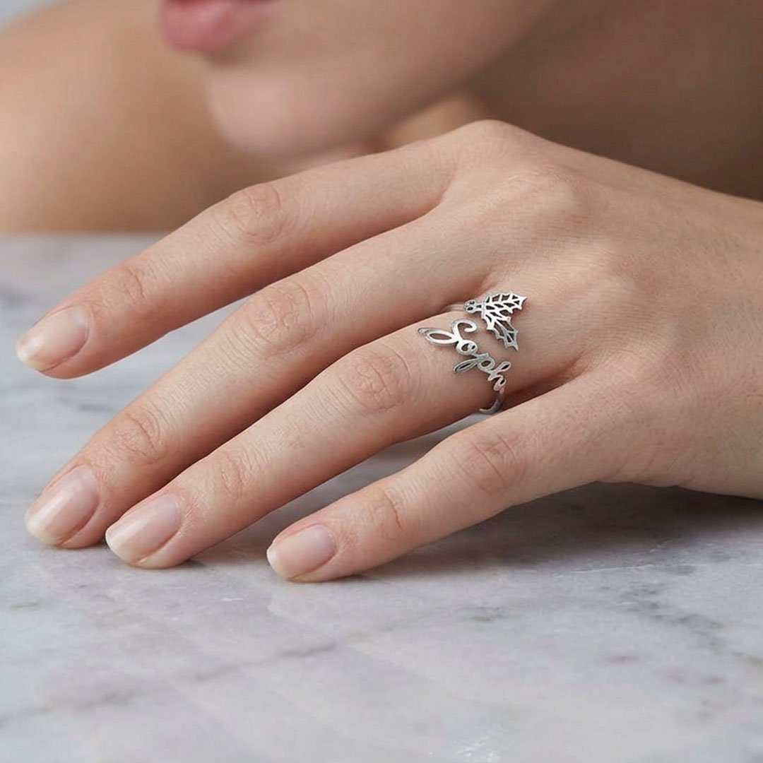 Birthday Flower Name Ring