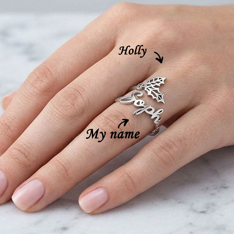 Birthday Flower Name Ring