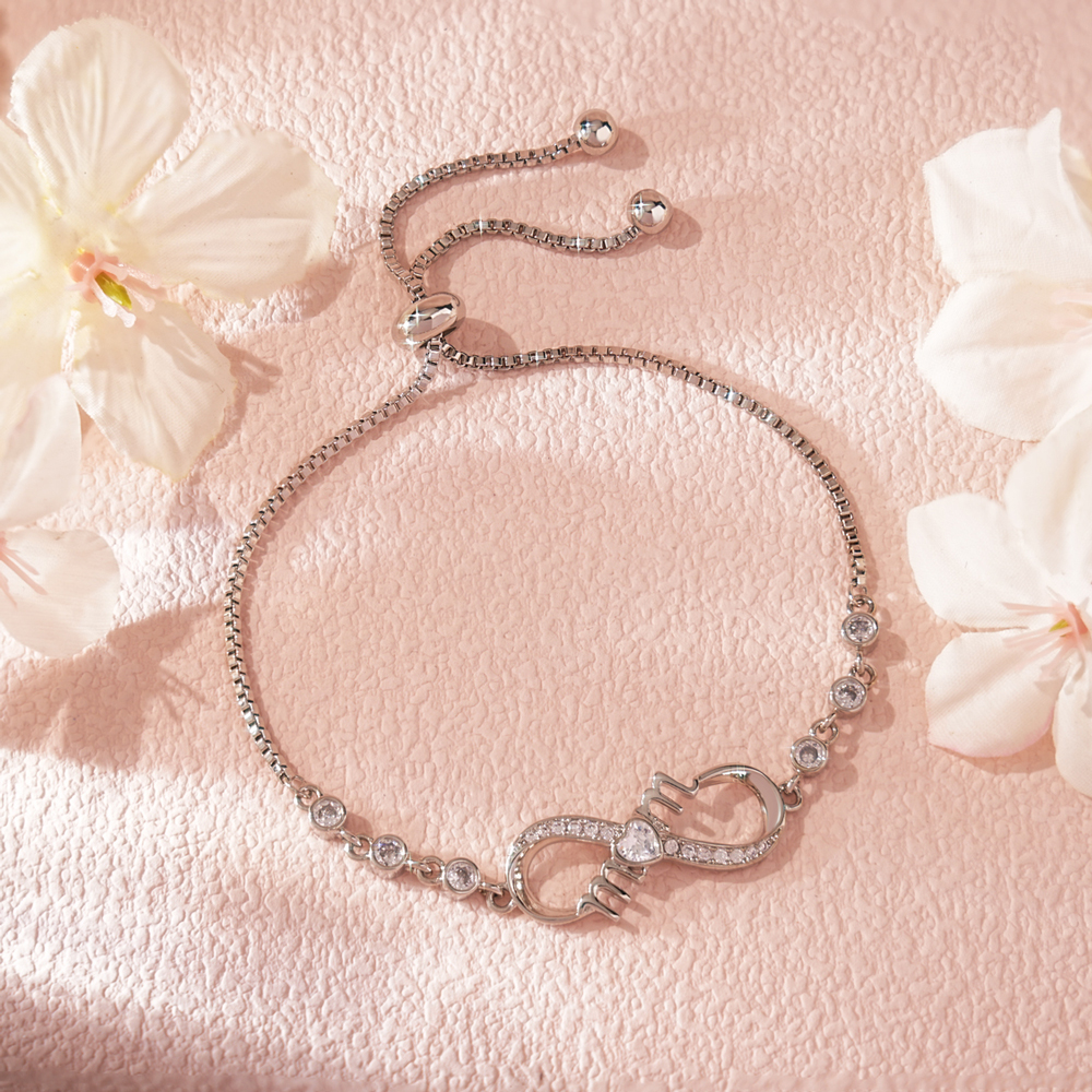 Timeless Love Mother's Bracelet - Infinity & Heart Crystal Design