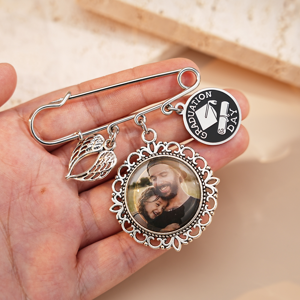 Graduation season photo brooch