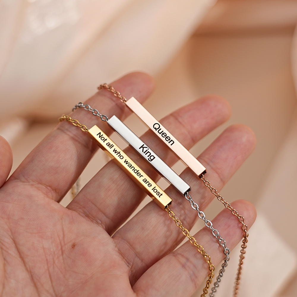 Personalized Custom Bar Pendant Necklace