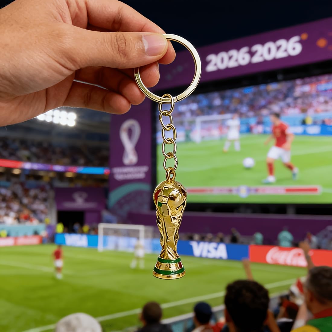 2026 FIFA World Cup Mini Trophy & Football Keychain Set