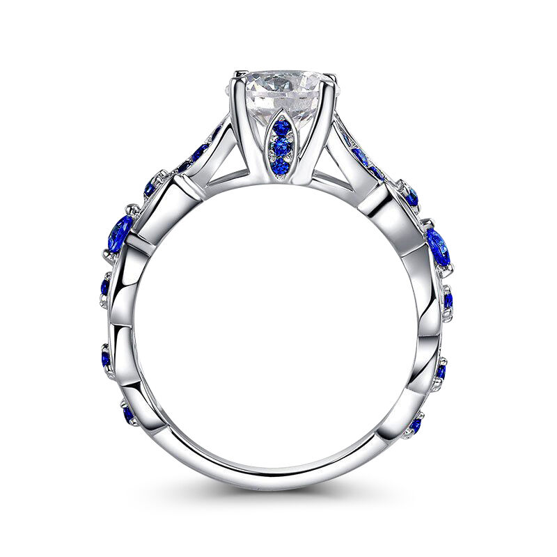 Vintage Butterfly Round Cut Sterling Silver Ring