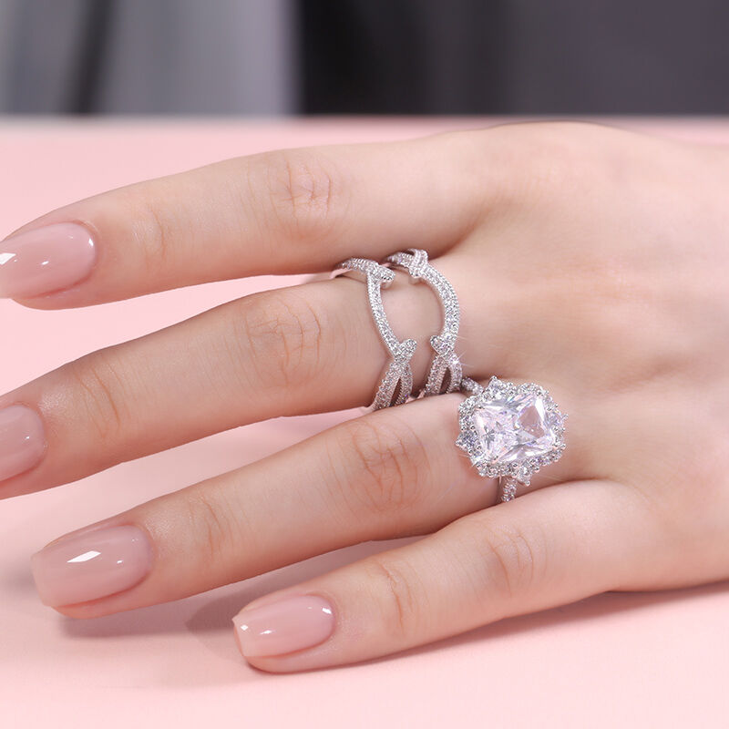 Interchangeable Halo Engagement Ring Set