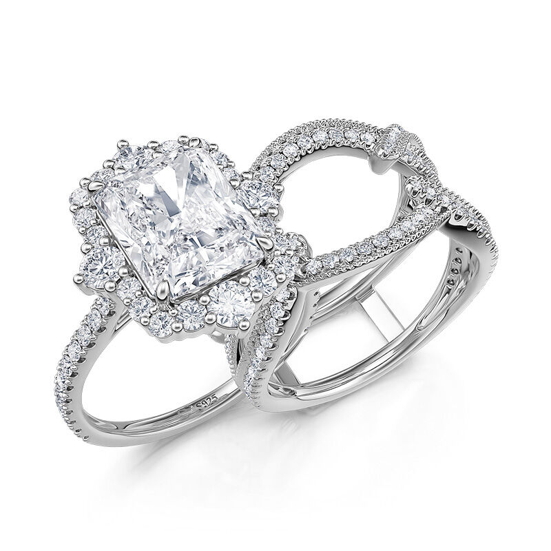 Interchangeable Halo Engagement Ring Set