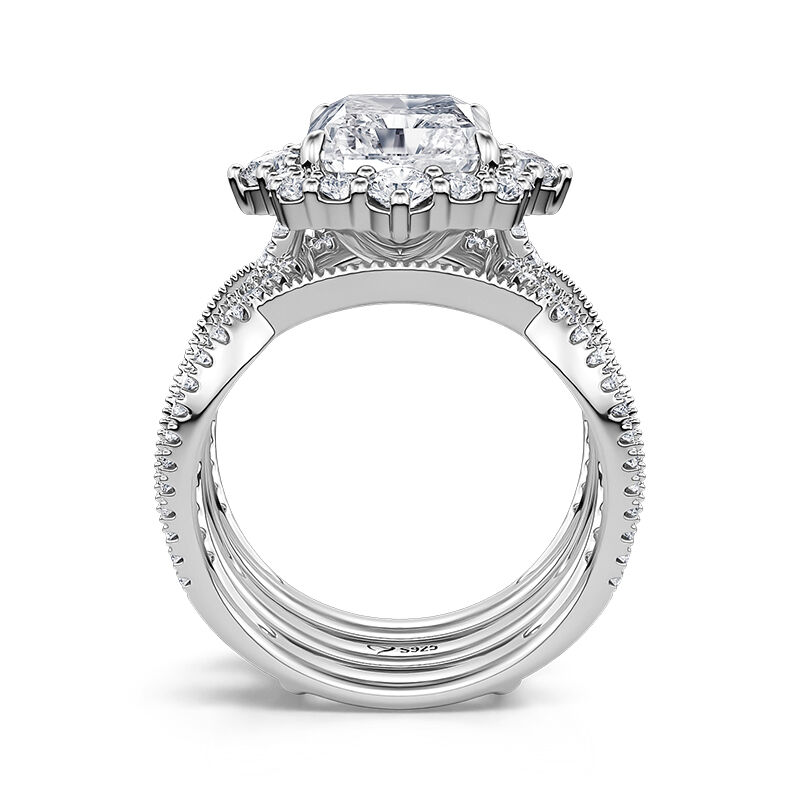 Interchangeable Halo Engagement Ring Set