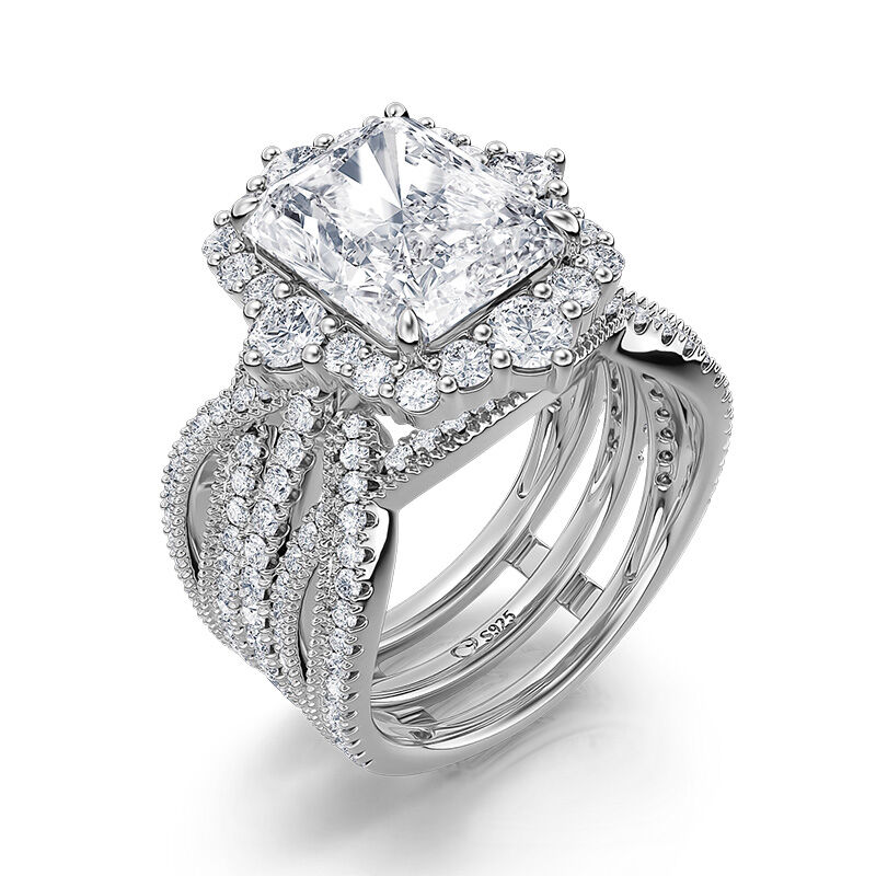 Interchangeable Halo Engagement Ring Set