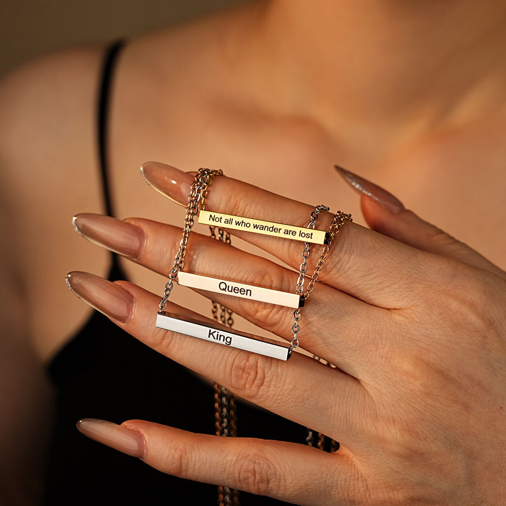 Personalized Custom Bar Pendant Necklace