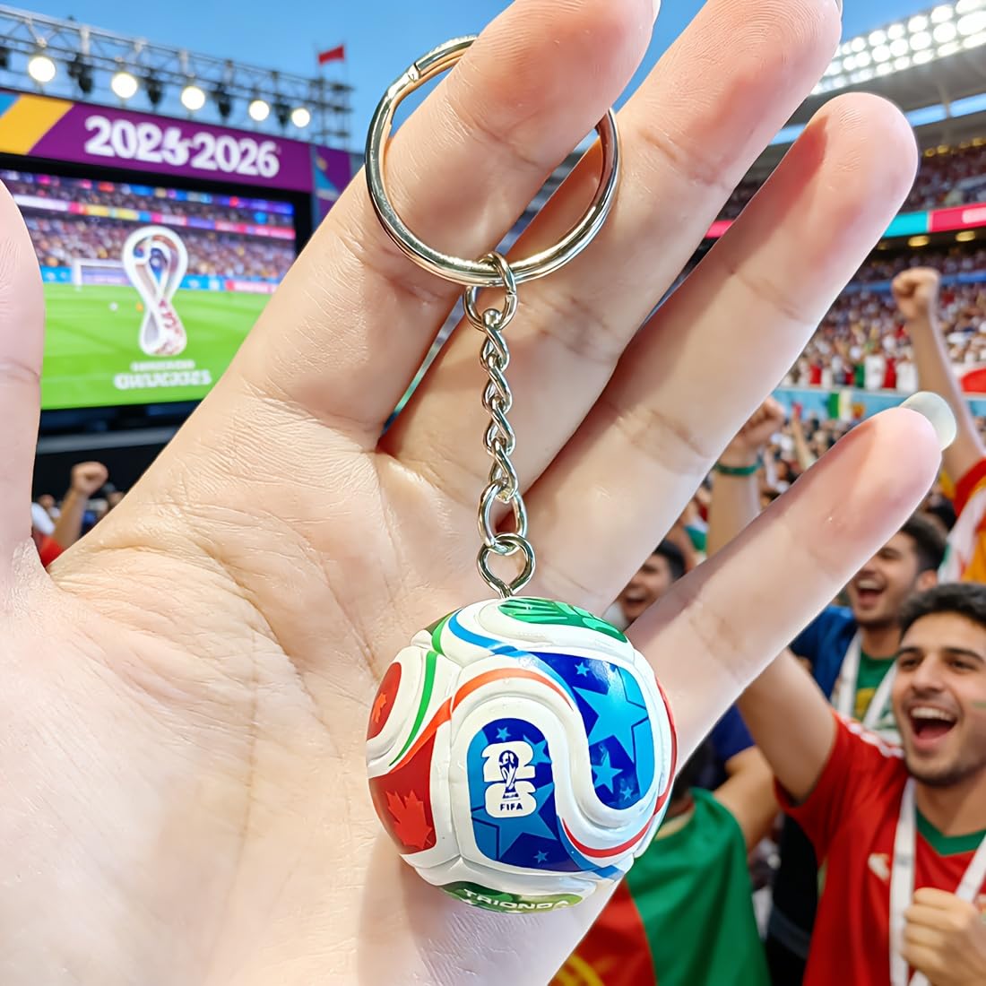 2026 FIFA World Cup Mini Trophy & Football Keychain Set