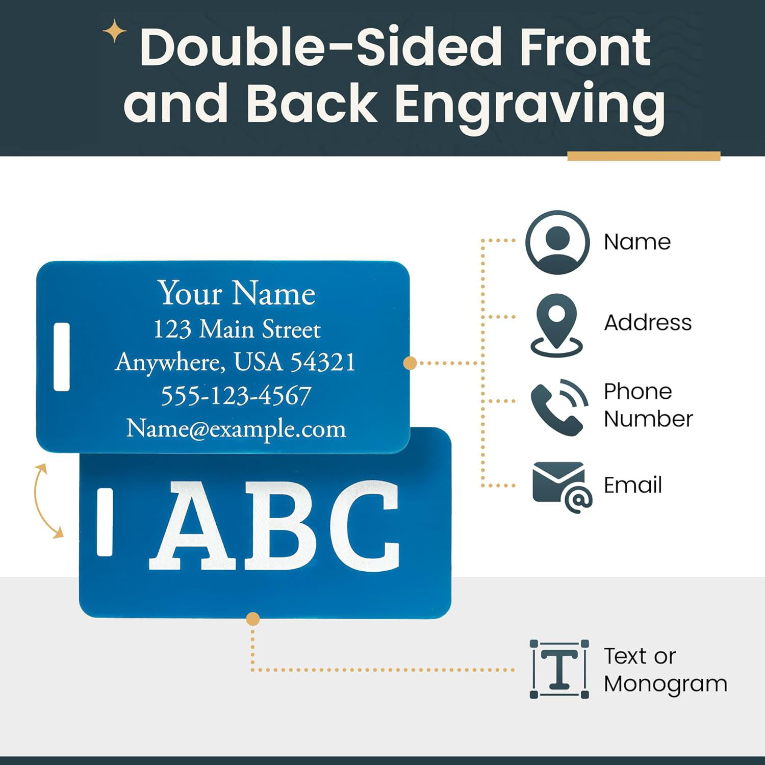 Custom Engraved Aluminum Luggage Tags