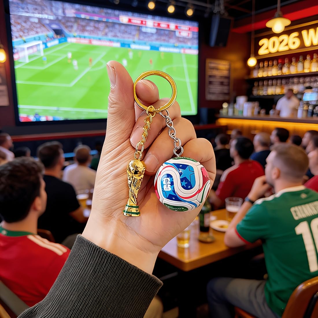 2026 FIFA World Cup Mini Trophy & Football Keychain Set