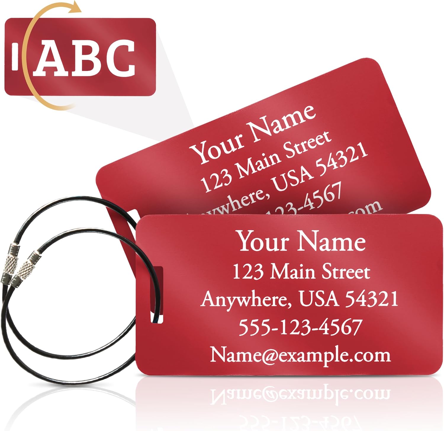 Custom Engraved Aluminum Luggage Tags
