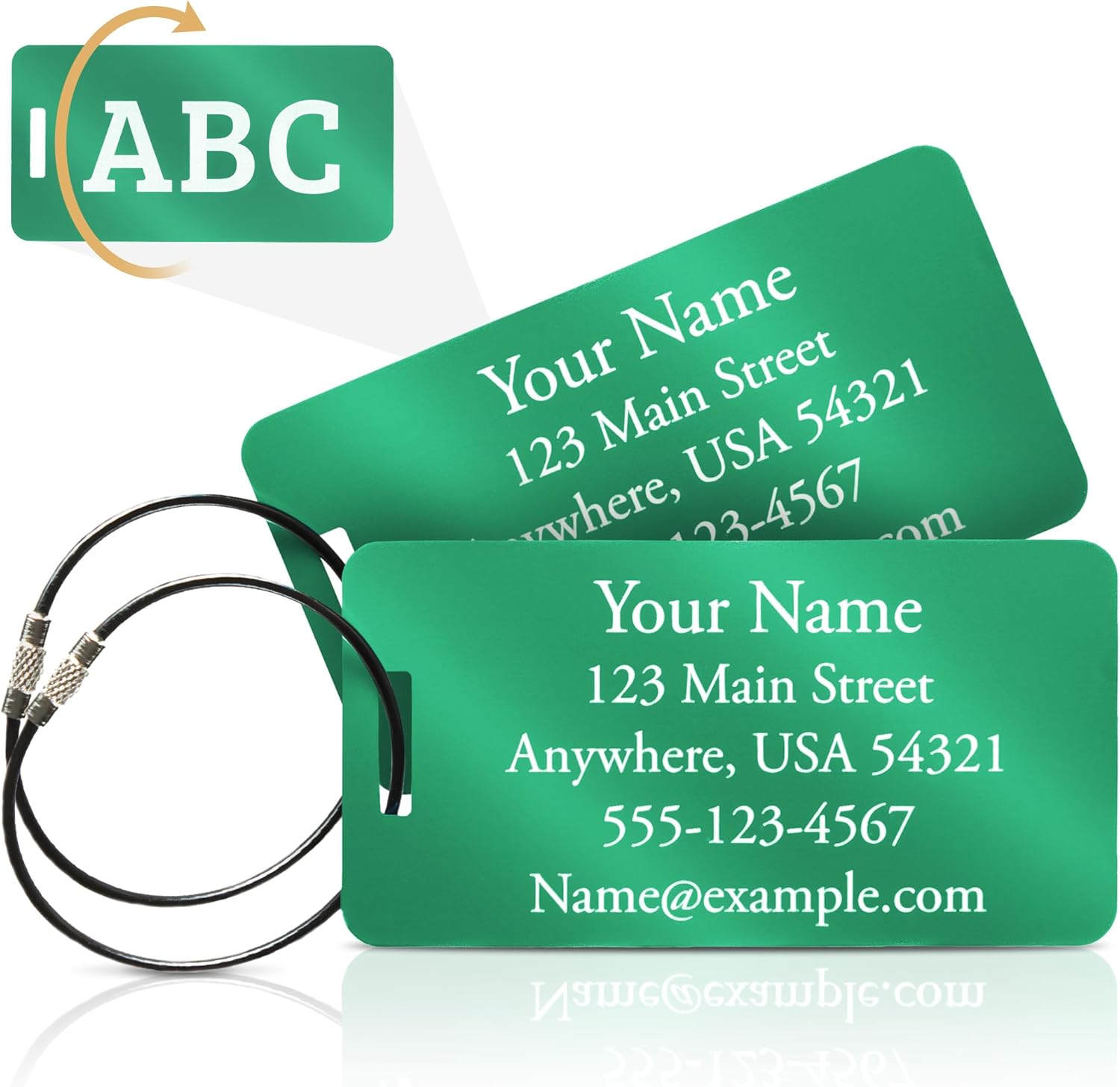 Custom Engraved Aluminum Luggage Tags