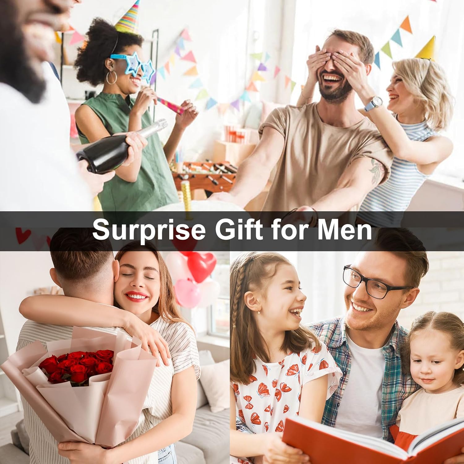 Personalized Picture Bracelet for Dad - Free Engraved Customized Photo Bracelets,Hypoallergenic Stainless Steel Adjustable Wristband,Trendy Custom Engraving Photo/Text/Name Bracelet Jewelry for Men