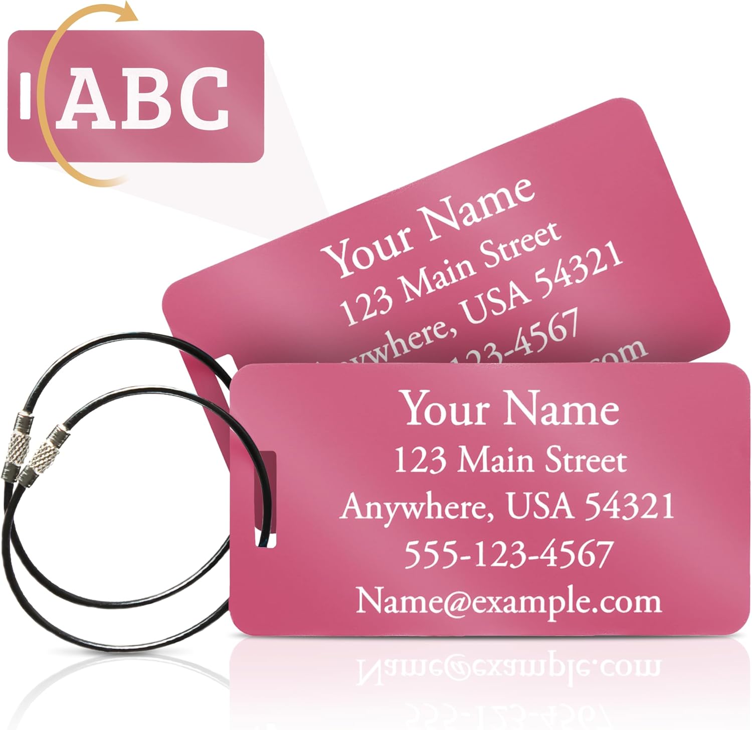 Custom Engraved Aluminum Luggage Tags