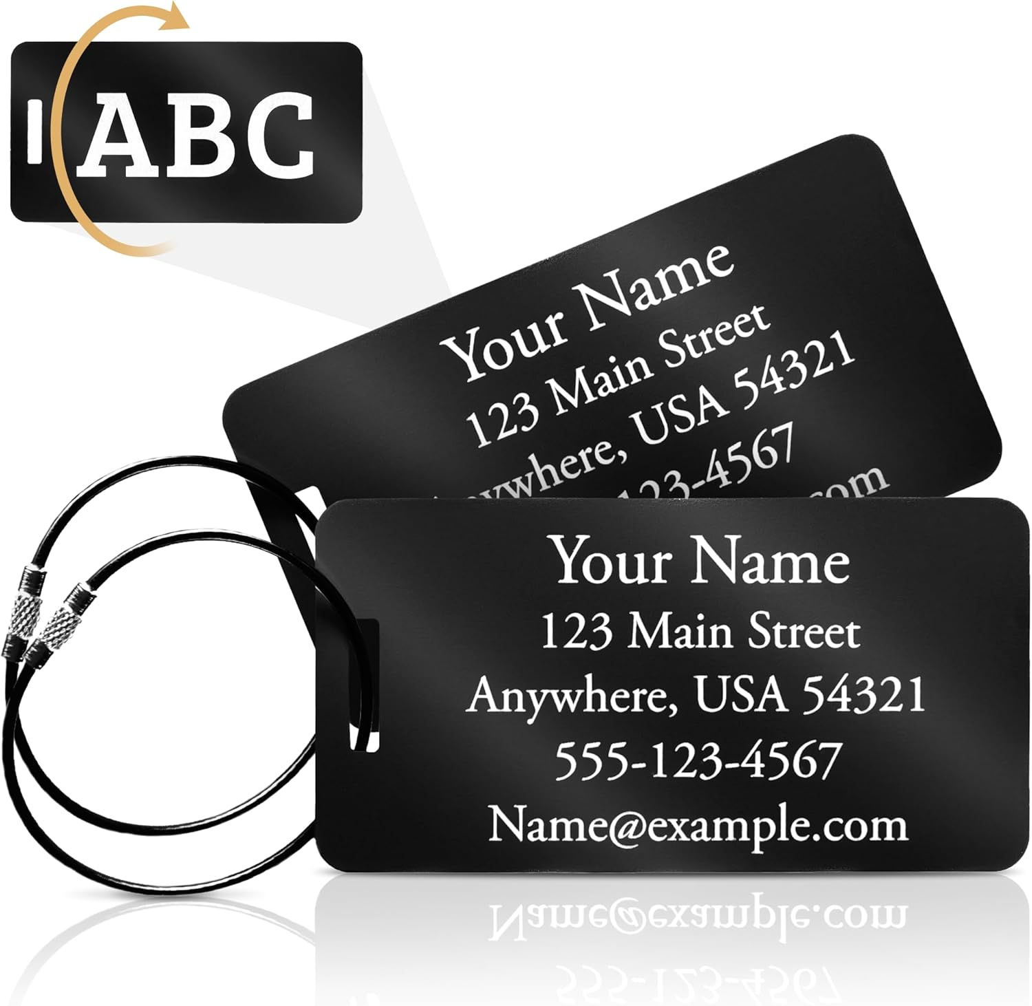 Custom Engraved Aluminum Luggage Tags
