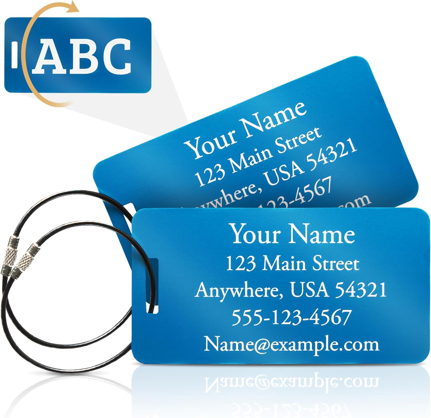 Custom Engraved Aluminum Luggage Tags