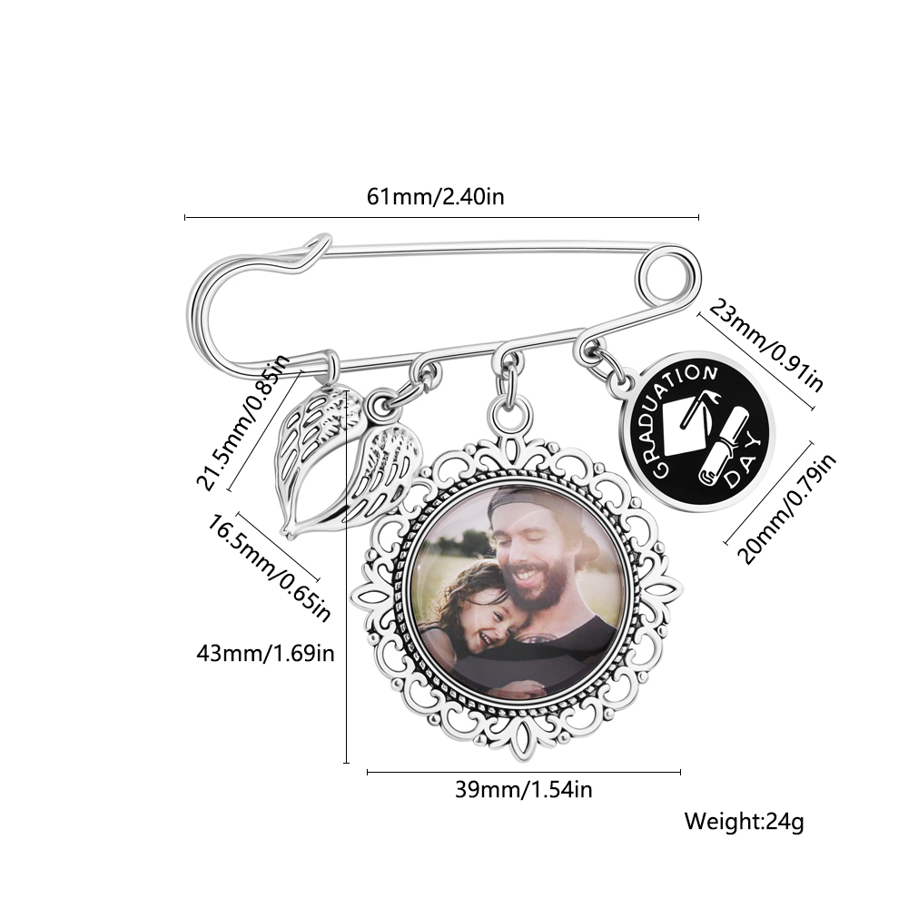 Graduation season photo brooch