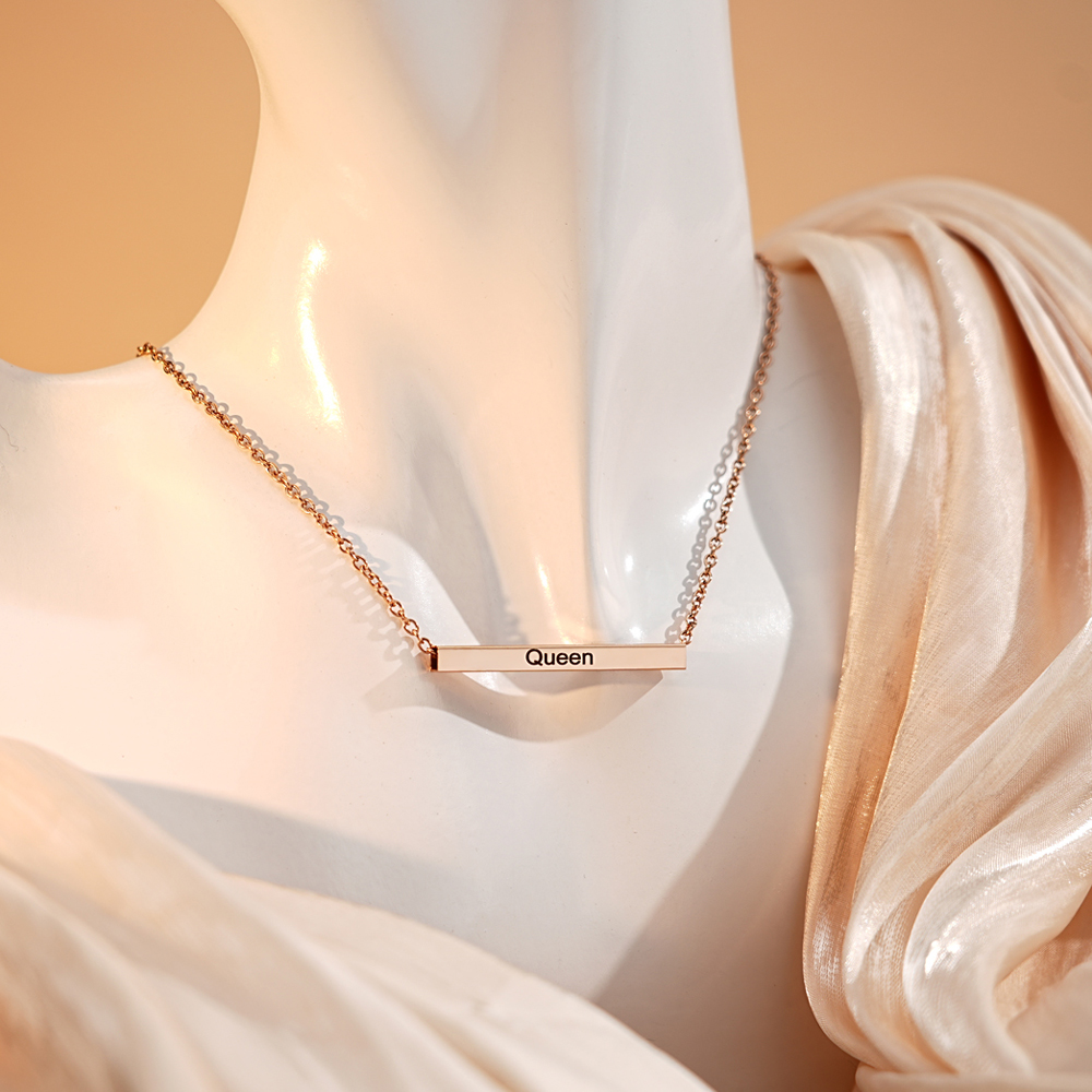 Personalized Custom Bar Pendant Necklace