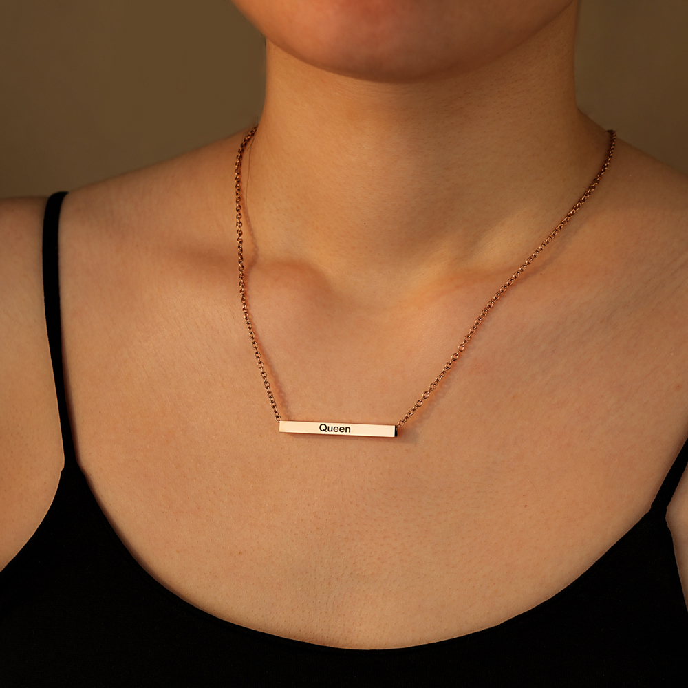 Personalized Custom Bar Pendant Necklace