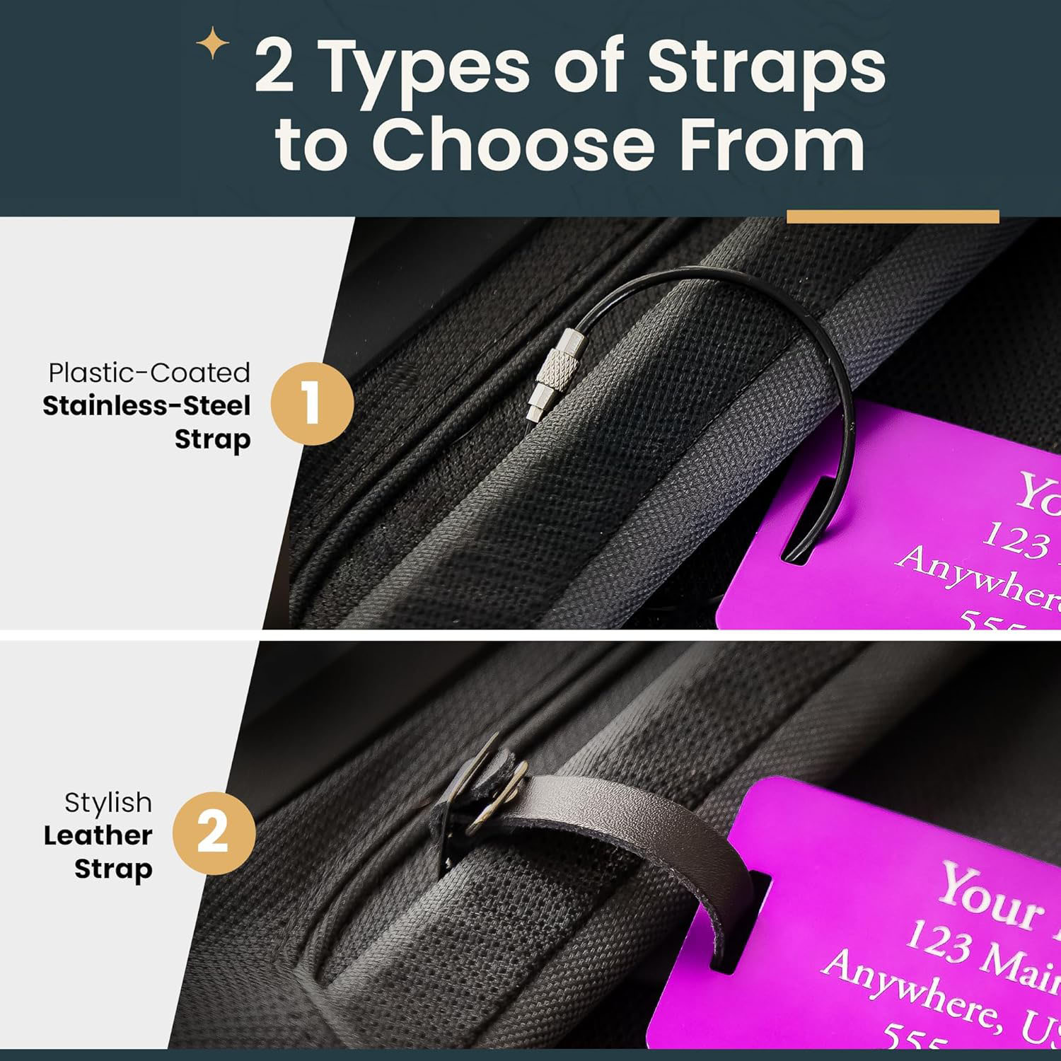 Custom Engraved Aluminum Luggage Tags