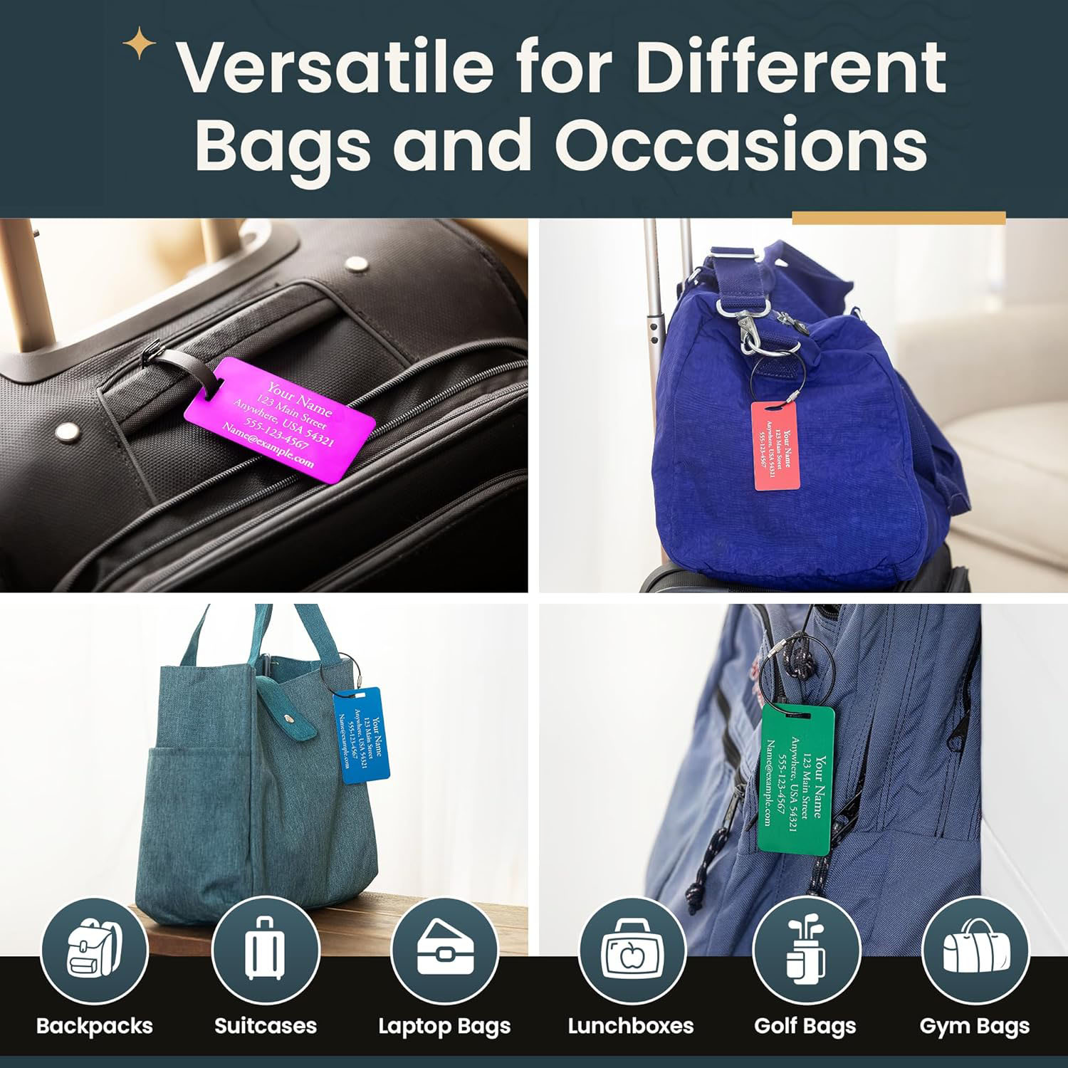 Custom Engraved Aluminum Luggage Tags