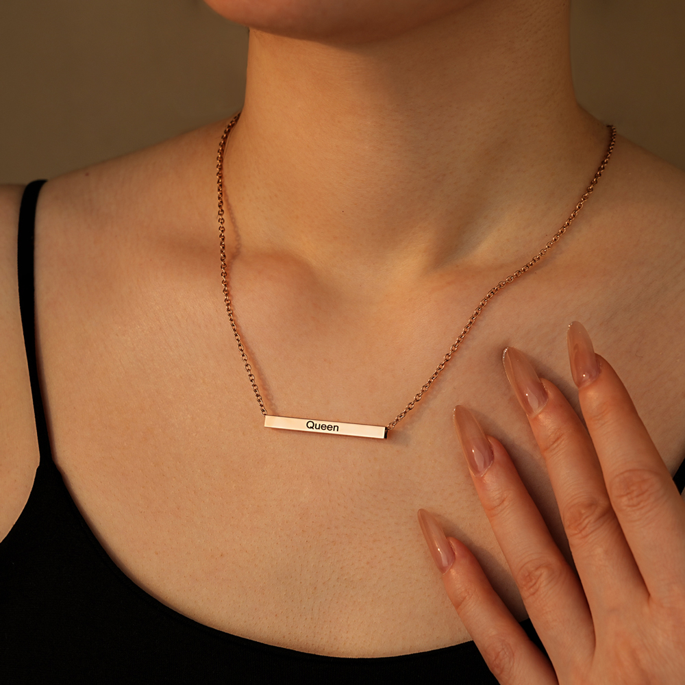 Personalized Custom Bar Pendant Necklace