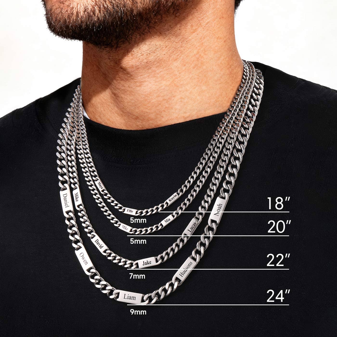 1-6 Name Cuban Chain Necklace 5/7/9MM