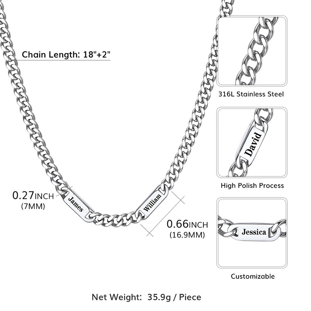 1-6 Name Cuban Chain Necklace 5/7/9MM