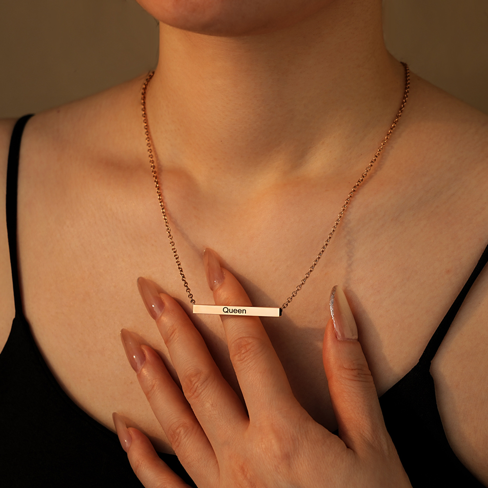 Personalized Custom Bar Pendant Necklace