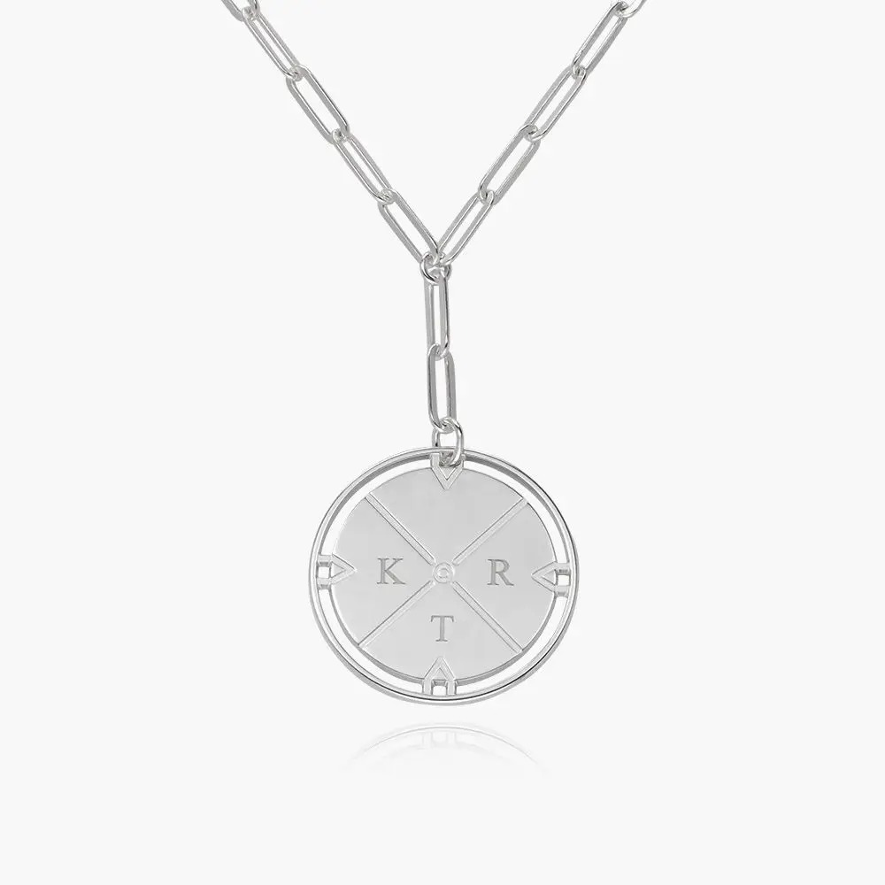 Engraved Compass Necklace