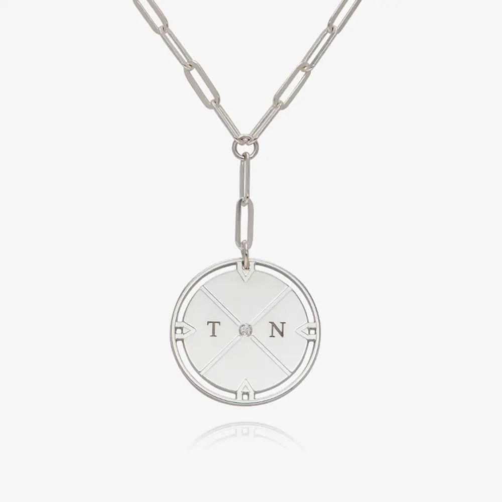 Engraved Compass Necklace