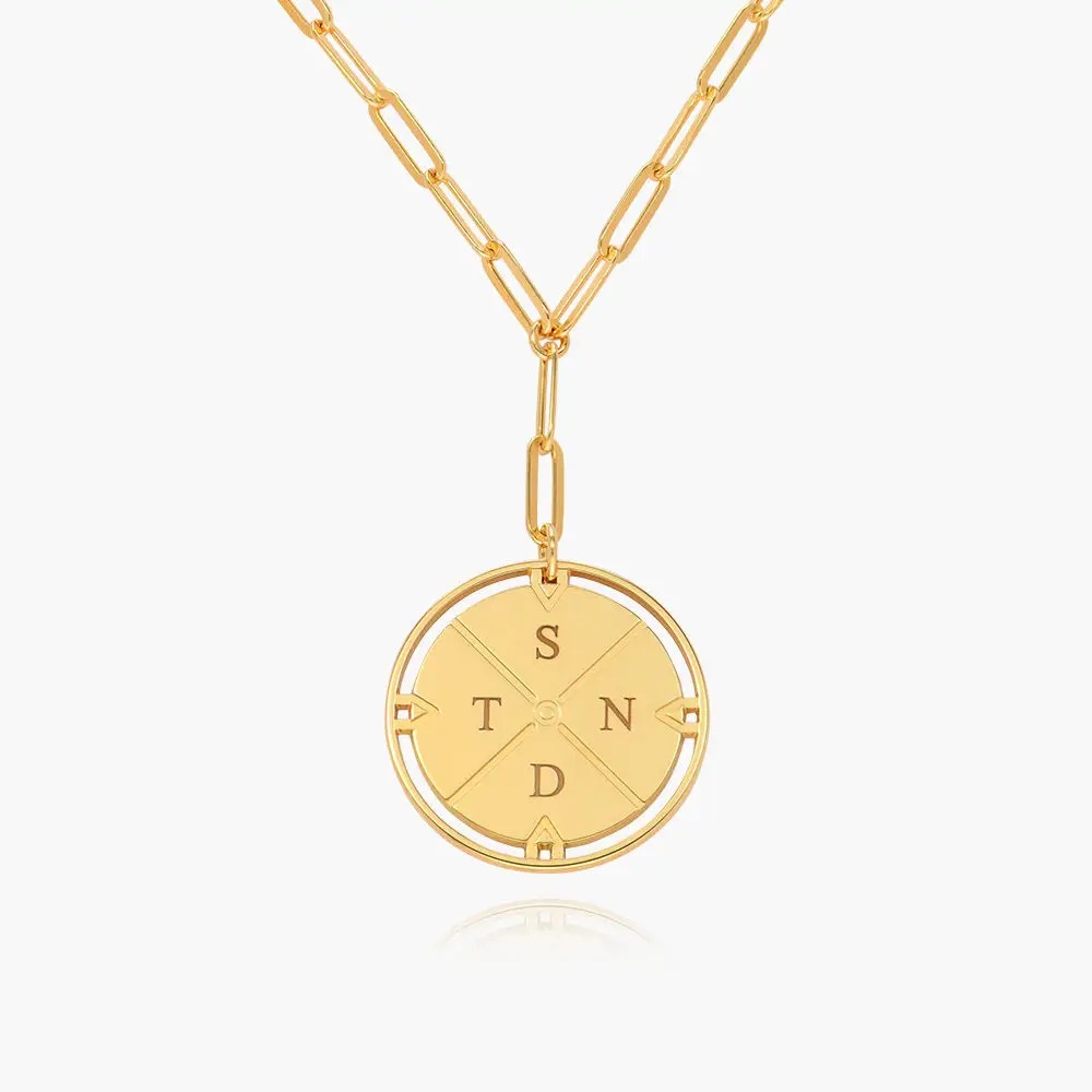Engraved Compass Necklace