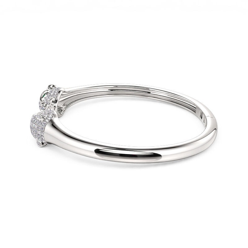 "Wild Beauty" Two Leopard Sterling Silver Bangle
