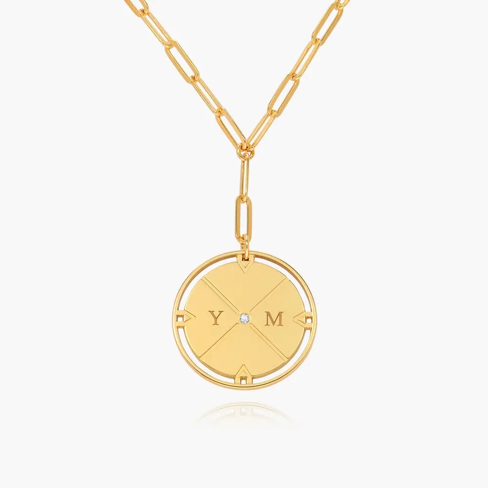 Engraved Compass Necklace
