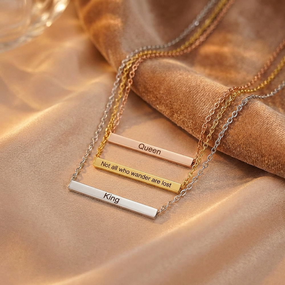 Personalized Custom Bar Pendant Necklace