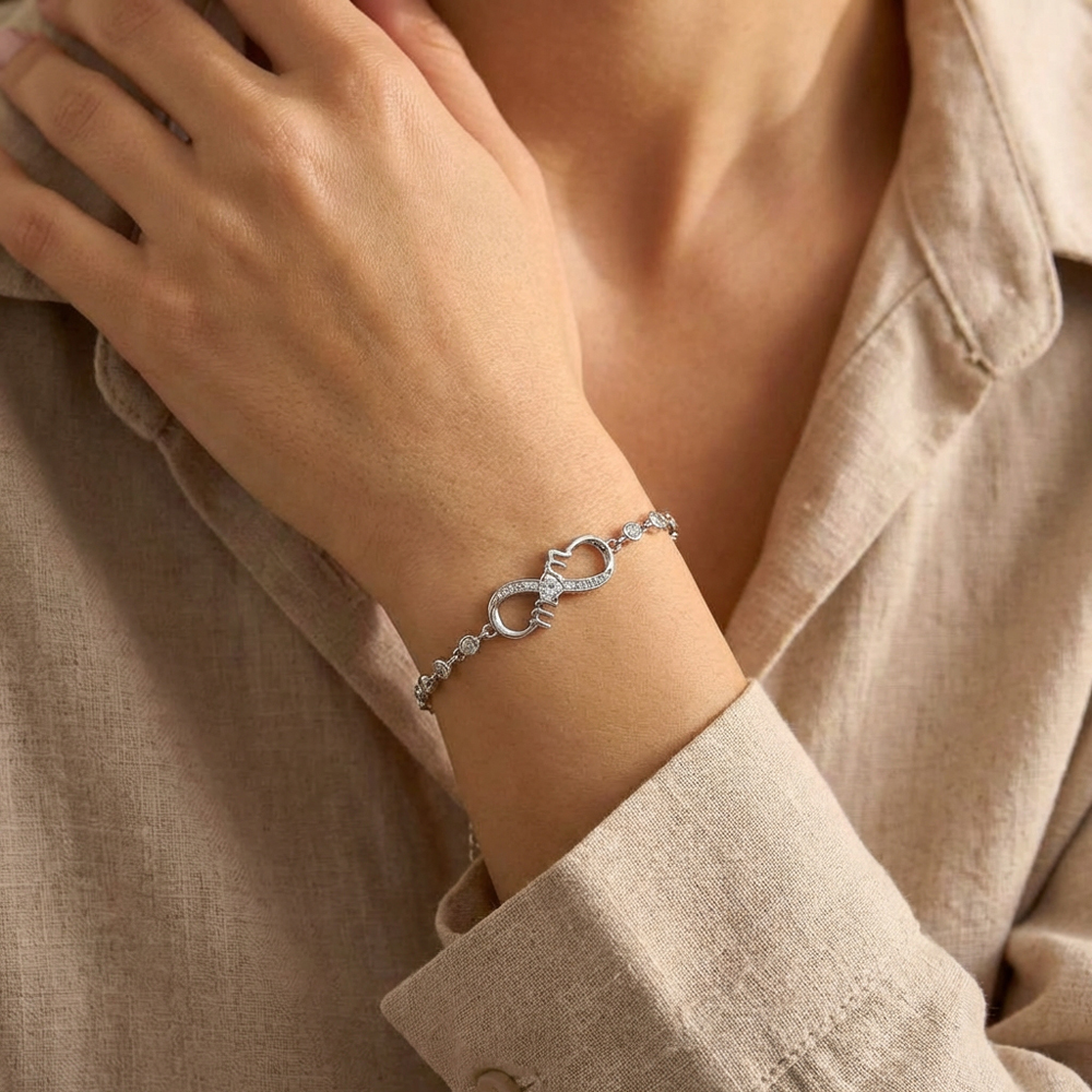 Timeless Love Mother's Bracelet - Infinity & Heart Crystal Design