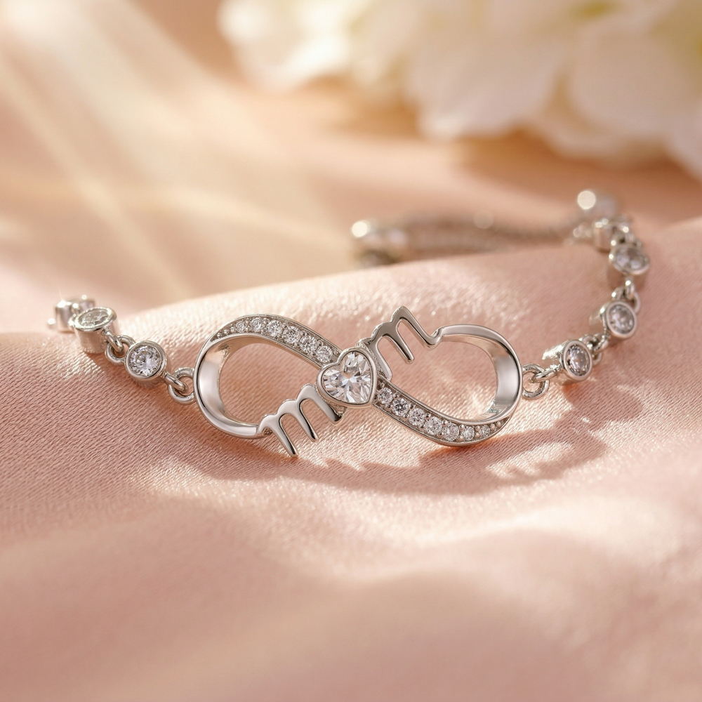 Timeless Love Mother's Bracelet - Infinity & Heart Crystal Design