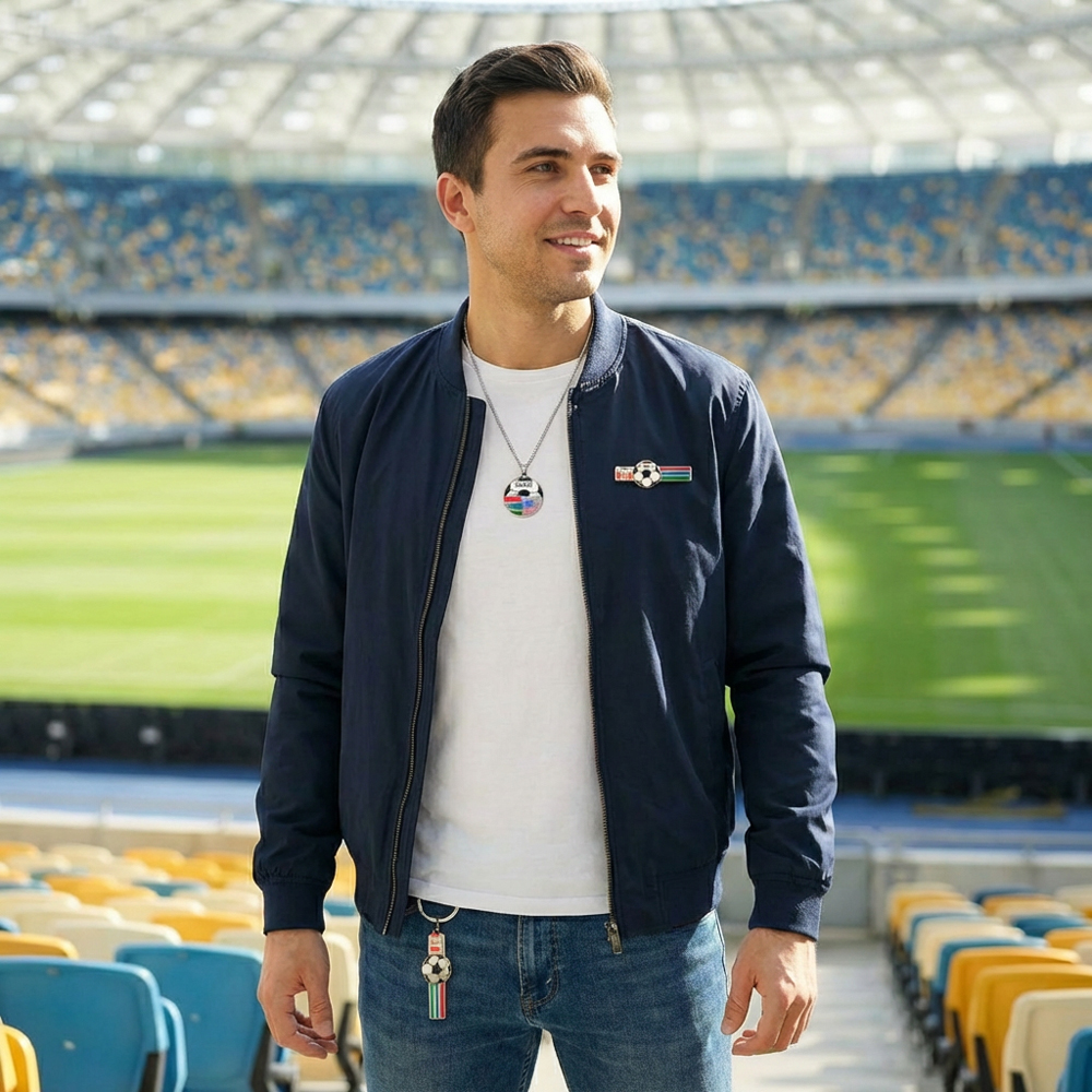 Football fan gift 🎁 Personalized football necklace/keychain/brooch to celebrate the World Cup co-hosted by the US, Canada, and Mexico.