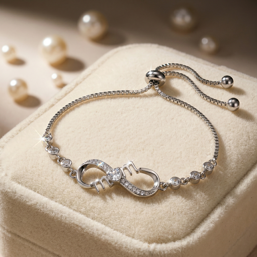 Timeless Love Mother's Bracelet - Infinity & Heart Crystal Design